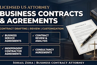 draft a professional business service agreement as a US attorney