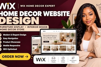 build wix home decor website furniture display design studio website design
