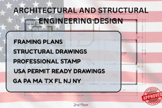review and draw architectural drawing for USA city permit approval as architect
