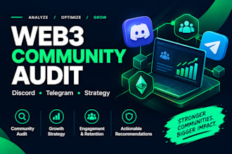 audit your web3 discord or telegram community and create a growth strategy