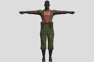 model rig and animate low poly 3d character in retro psx ps2 90s survival horror