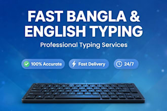 do fast bangla typing, english typing, PDF to word