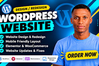 design redesign wordpress website, custom website and migrate wordpress website