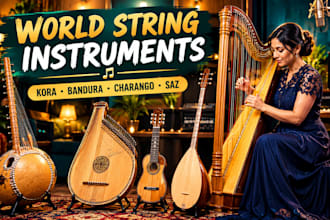 record kora, bandura, charango, and saz for your music