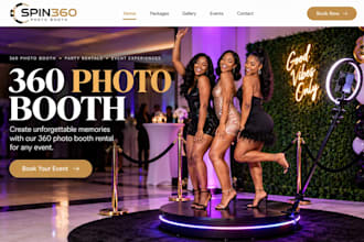 design redesign wix 360 photo booth website party rental online booking website