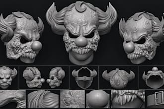 design halloween mask, dj mask, wearable mask, 3d printed mask, print and paint