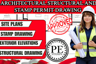 provide architectural structural and stamp permit drawing and engineering review