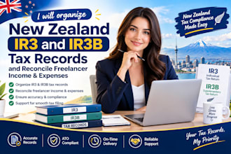 organize new zealand ir3, ir3b tax records, reconcile freelancer income expenses