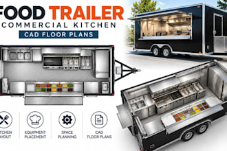 design food trailer commercial kitchen cad floor plan