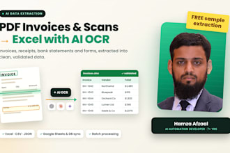 extract PDF invoice, bank statement and scan data to excel with ai ocr