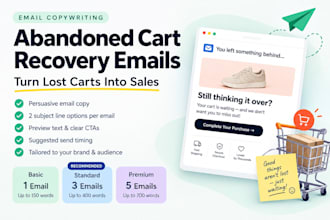 write abandoned cart recovery emails for ecommerce stores