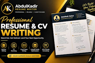 write or improve your professional resume and CV
