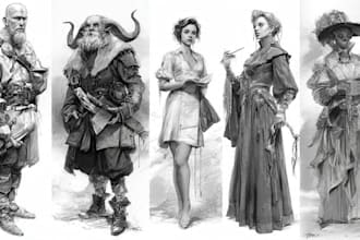 draw black and white illustrations