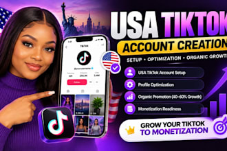 create warm USA tiktok account eligible for monitization and optimization