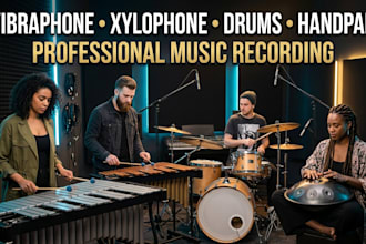 record live vibraphone xylophone acoustic drum kits handpan for your song