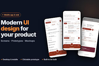 design a modern mobile app UI or website mockup