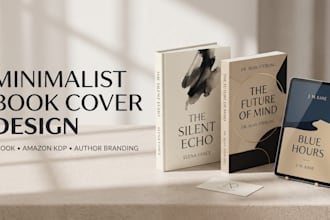 design minimalist book cover, ebook cover, amazon KDP and author branding