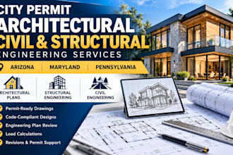 city permit, usa architect civil and structural engineering stamp arizona md pa