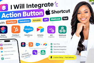 do action butto apple shortcut with bubspot salesforce airtable api weebhook
