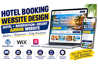 design hotel booking website, hotel reservation, resort airbnb website