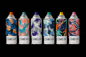 design aerosol spray can label packaging  technical cylinder dieline cmyk print