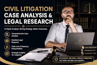 prepare civil litigation case analysis and legal research