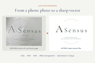 redraw or vectorize your logo into clean print ready vector files