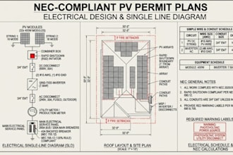 design nec compliant pv permit plans for residential or commercial projects