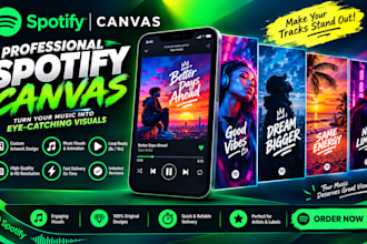 create a spotify canvas looping video and animated album cover
