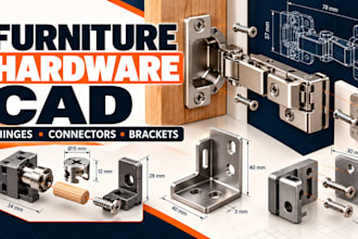 do  furniture connectors, hinges and mounting brackets for production cad