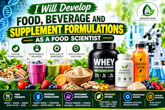 develop food, beverage and supplement formulations as a food scientist