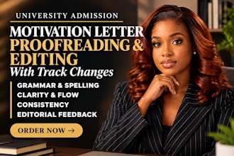 proofread and edit your university motivation letter with track changes