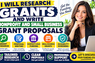research grants and write nonprofit and small business grant proposals