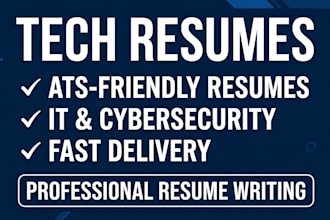 write tech resume for IT, cybersecurity, data science, scrum master, tech sales