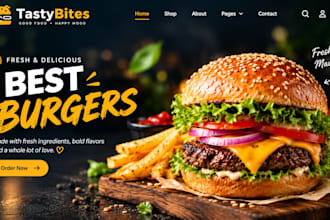 create a restaurant, food ordering, bakery website