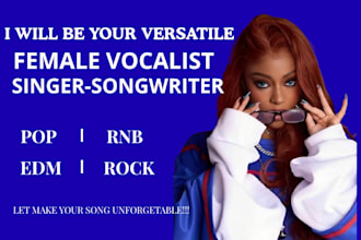 be your  female rnb singer neo soul vocalist singer songwriter for your rnb song