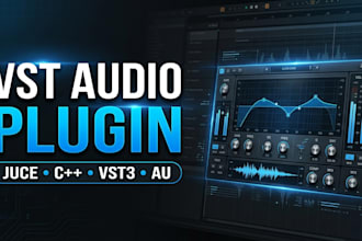 develop vst3, serum, music productions aax au audio plugins using juce and cc