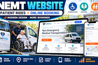 design nemt website transportation courier patient transport healthcare website