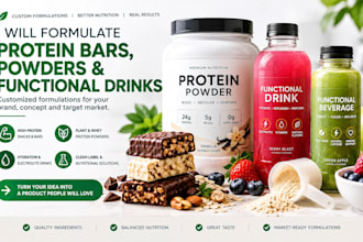 formulate protein bars, powders, and functional drinks for your brands