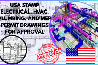 usa stamp electrical, hvac, plumbing, and mep permit drawings for approval