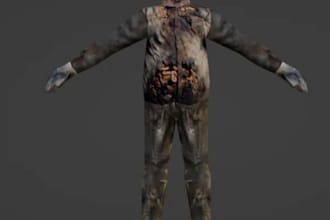 model, rig and animate retro psx survival horror character ps1 ps2 for your game