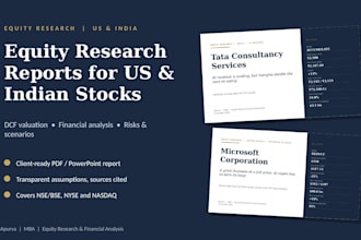 write equity research reports for US and indian stocks