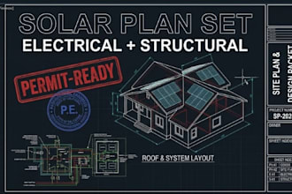 create a full solar plan set including electrical and structural diagrams
