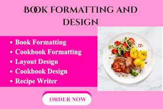 cookbook formatting, book formatting and recipe books for amazon KDP