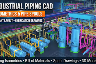 design industrial plant layouts, piping isometric drawings and pipe spool fabric