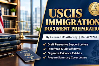 draft compelling supporting document summary cover letter as immigration lawyer
