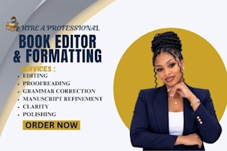 book editing and formatting, manuscript formatting, and developmental book