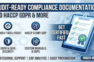 write audit ready compliance documentation for iso haccp gdpr