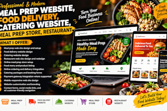 meal prep website, food delivery, catering website,