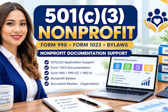 prepare US nonprofit form 990, 990n, 990ez, 990pf and 1023